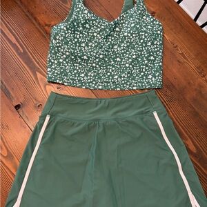 Old Navy Green Floral Skirt Set